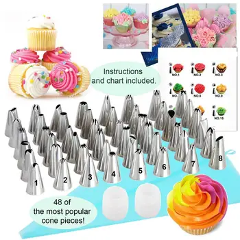 

90pcs Tip Nozzle Mold Spatula Scrapers Kitchen Baking Set Turntable Piping DIY Tool Professional Pastry Bag Cake Decorating Kit