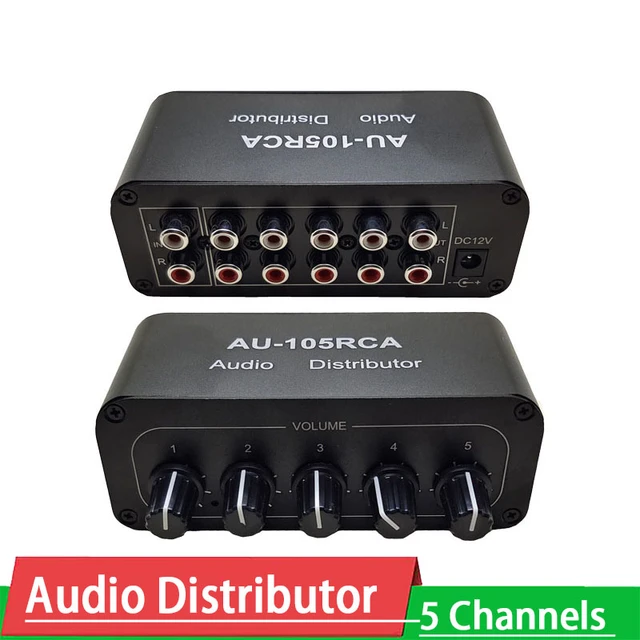 Distributeur audio stéréo pour centre commercial, répartiteur RCA  multicanal, ampli Op pour amplificateur de puissance actif, 1 entrée, 5  sorties - AliExpress