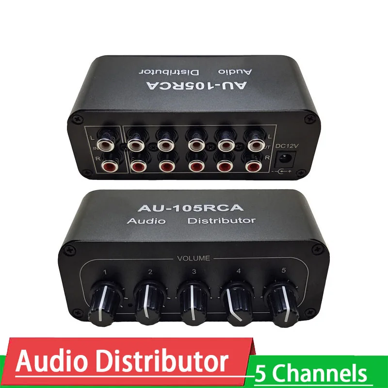 AudioDistributorStereoAudioMixer1Input5OutputMultiChannelRCA