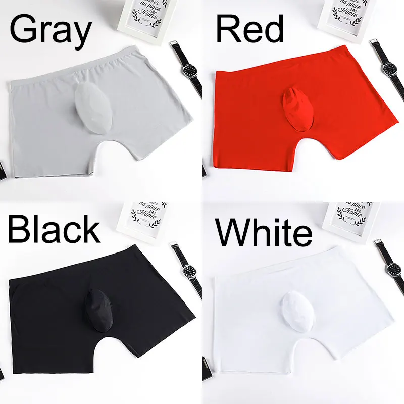 4pcs/lot men underwear Boxer shorts mens Ice silk Seamless u convex very soft sexy kilot male men's underpants cueca boxer homme sexy guy underwear Boxers