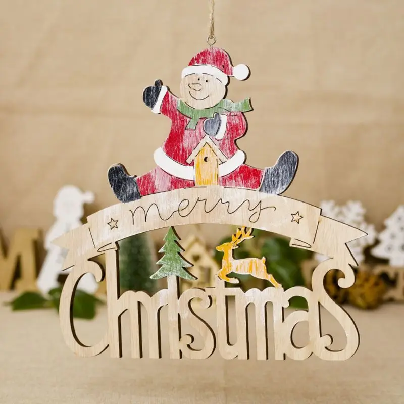 Расписной Лось Снеговик Рождественское украшение хижина письмо кулон в виде домика рождественские принадлежности 94 шт