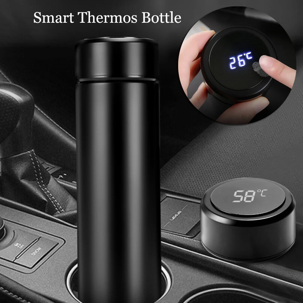 Koop Thermosfles Temperatuur Display Smart Rvs Thermosflessen Koffie Reismok Vacuüm Tumbler Lekvrije water fles