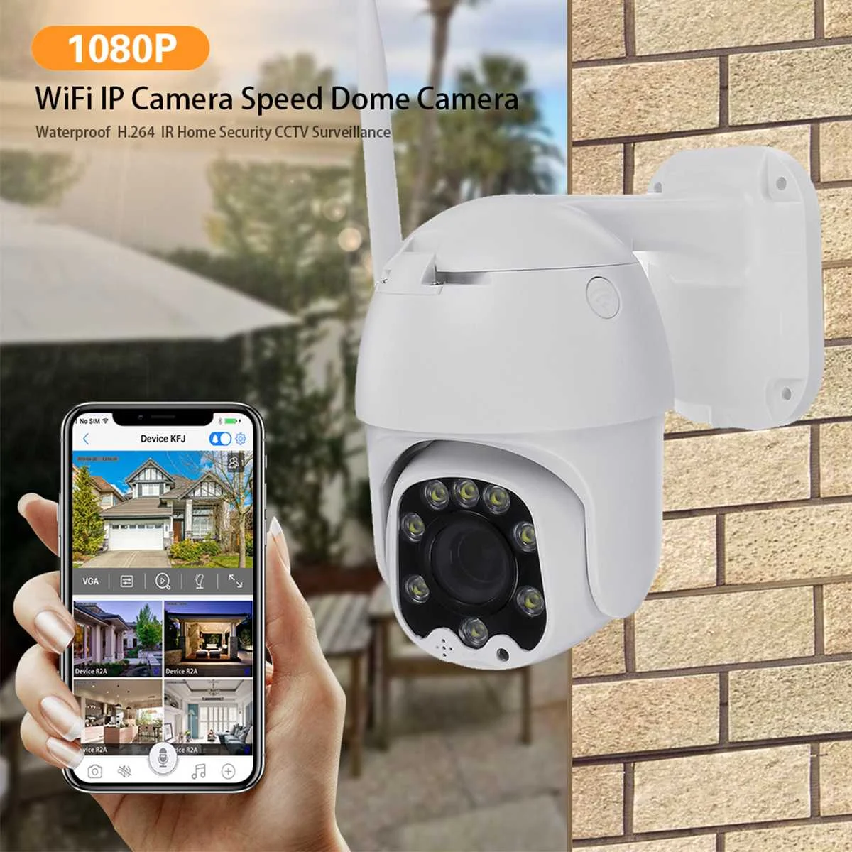 

20X Zoom Waterproof WiFi Pan/Tilt 1080P HD IP IR Camera Full Color Night Vision PTZ Surveillance Camera IP Camera