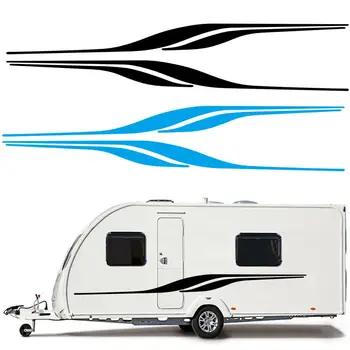 

Self Adhesive Racing Sports Long Stripe Vinyl Stickers for Caravan Door Body Hood Exterior Car 2 Pieces