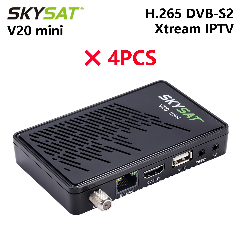 Спутниковый ресивер SKYSAT V20 Mini DVB S2 H.265 CCCams Powervu Biss приемник для спутникового