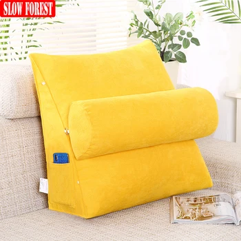 

Slow Forest Cotton Linen Triangular Backrest Cushion for Sofa Cushions for Bed Rest Pillow Back Support Large Size
