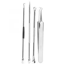 Вакуумный аппарат для очистки пор 4 шт. прыщи иглы Набор прыщей удаление черных точек Pin экстрактор инструмент для чистки лица черная головка для удаления