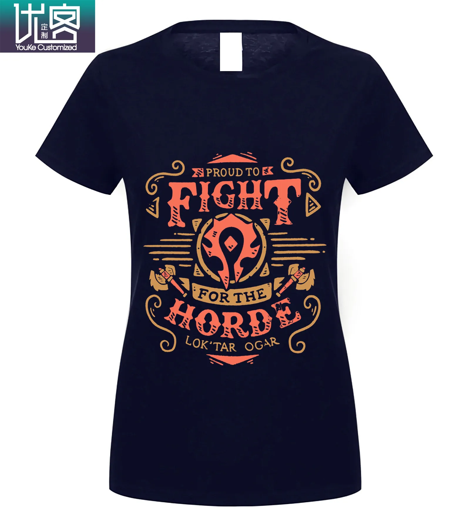 12women navy Новая мужская футболка для борьбы за Орду футболка world of warcraft - Цвет: 12women navy