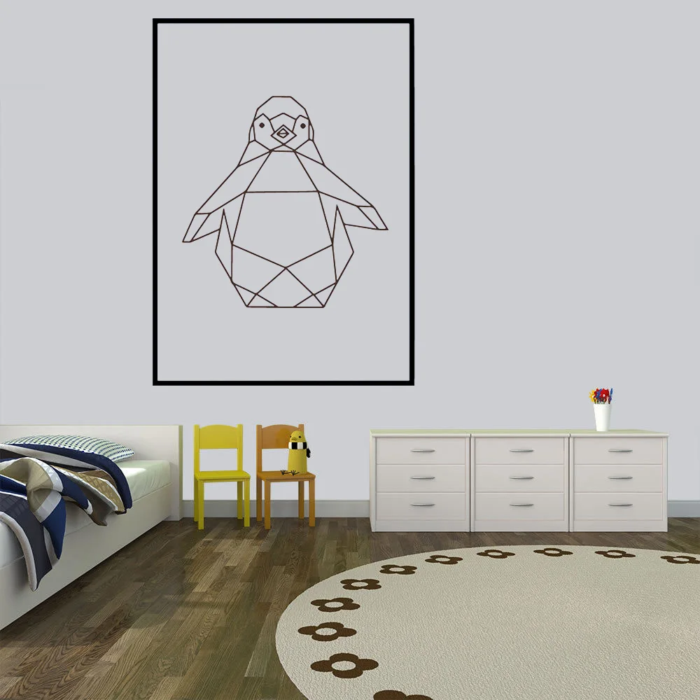 

Cartoon Style geometry Penguin Art Sticker Waterproof Wall Stickers For Home Decor Living Room Bedroom Decal Creative Stickers