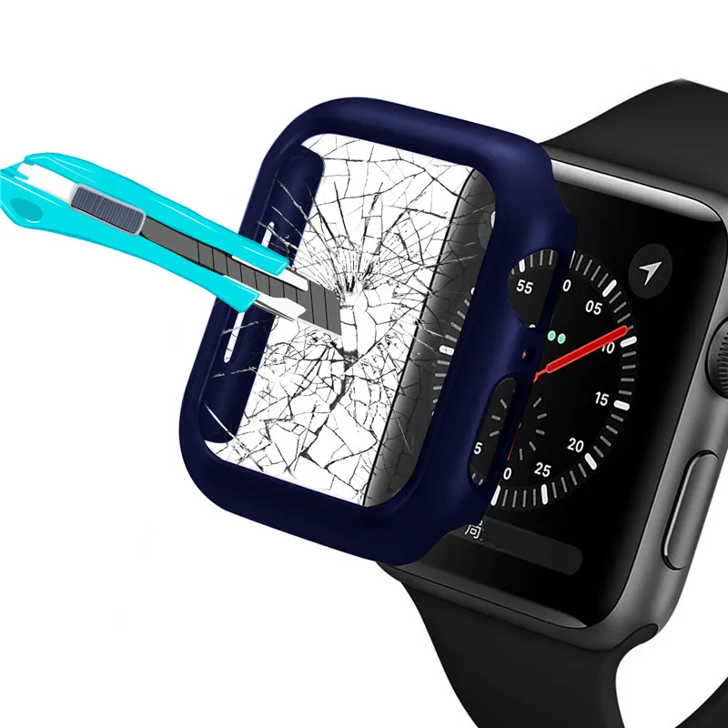 PC защитный чехол 40 44 мм для Apple Watch 5 4 защитная крышка для экрана бампер для iWatch ударопрочный корпус рамка аксессуары