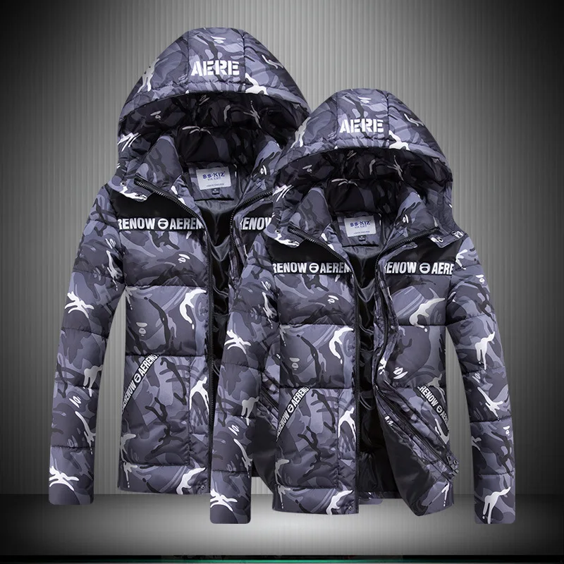 

New Style Warm Winter Men And Women Camouflage Cotton Overcoat Men Plus-sized Couples down Jacket Cotton-padded Clothes Korean-s