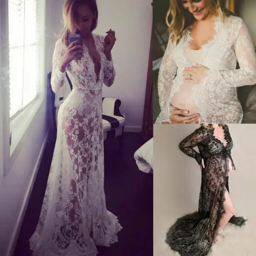 Длинное платье для беременных фотосессии кружевное макси | Женская одежда