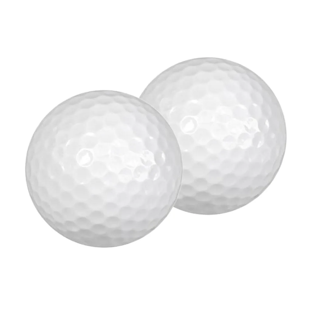 Portable 2Pcs Rubber Golf Balls Indoor Outdoor Practice Training Aids Sports