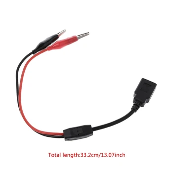 

Copper Alligator Clips with Wire Female USB Connector Test Leads Crocodile Clamp