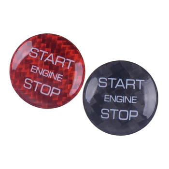 

beler Carbon Fiber Style Start Stop Engine Push Button Switch Cover Sticker Protector Decoration Fit for Land Rover Discovery