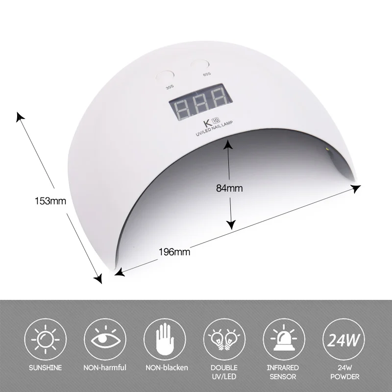 Billig Saviland Nagel Trockner LED UV Lampe 24W Nagel Lampe für Maniküre LCD Display Trocknen Alle Gele Nagellack Nagel kunst Werkzeuge