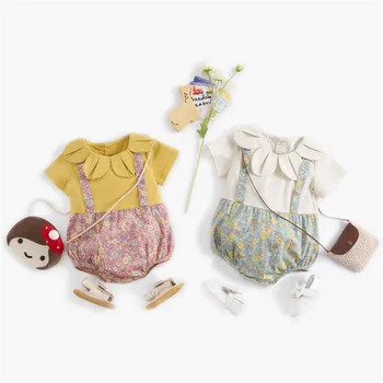 

Summer Newborn Jumpsuit baby girl clothes Cotton Fashion Petal neckline Floral Jumpsuit Outfit Sunsuit Children's Clothes