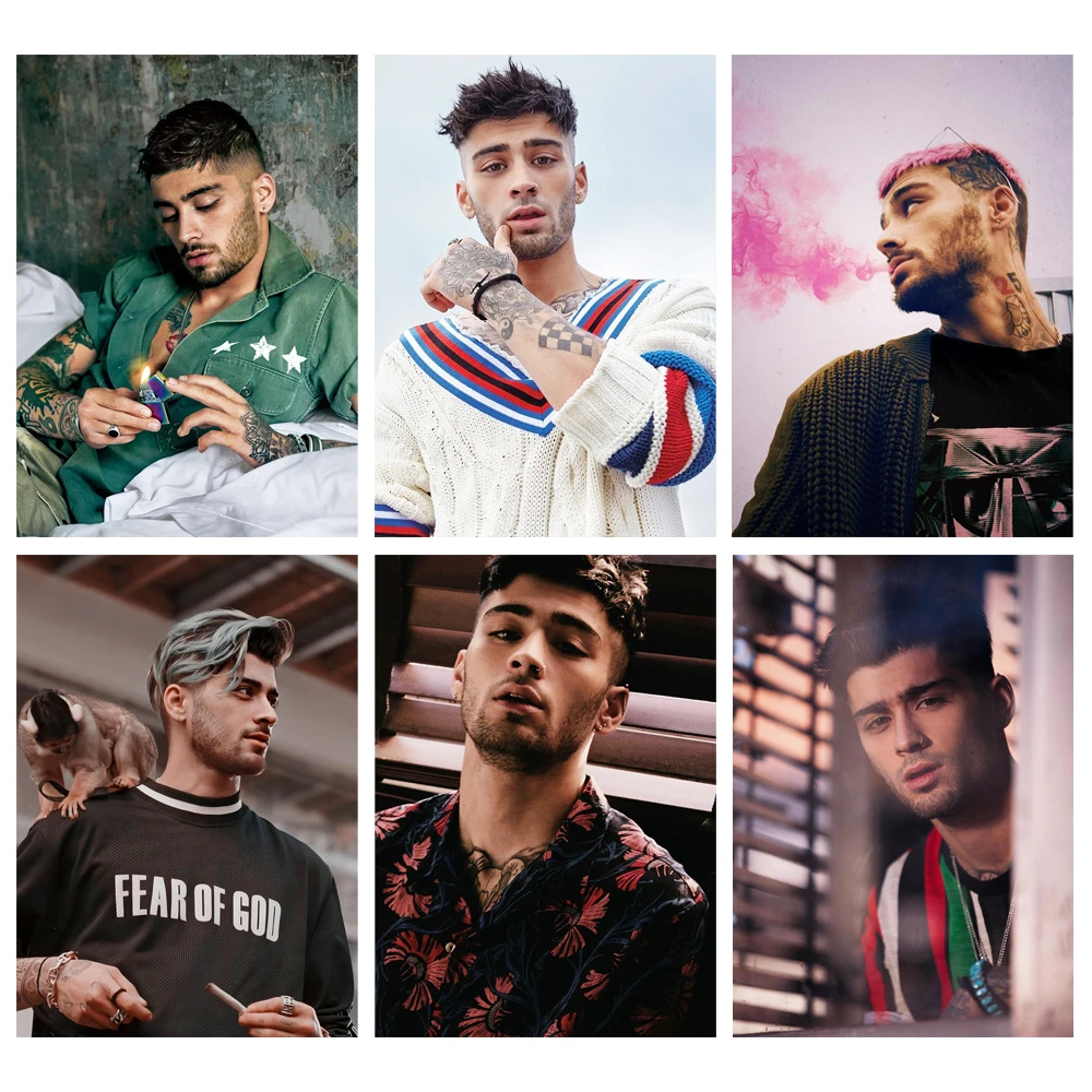 One-Direction-Member-Singer-Zayn-Malik-Portrait-Paintings-Posters-Wall-Art-Prints-White-Coated-Picture-Modern