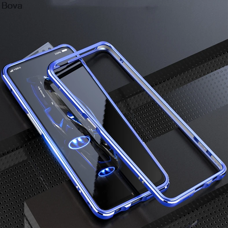 Чехол для OPPO Reno 2 роскошный Ультратонкий алюминиевый бампер для OPPO Reno2+ 2 пленки(1 передняя+ 1 задняя