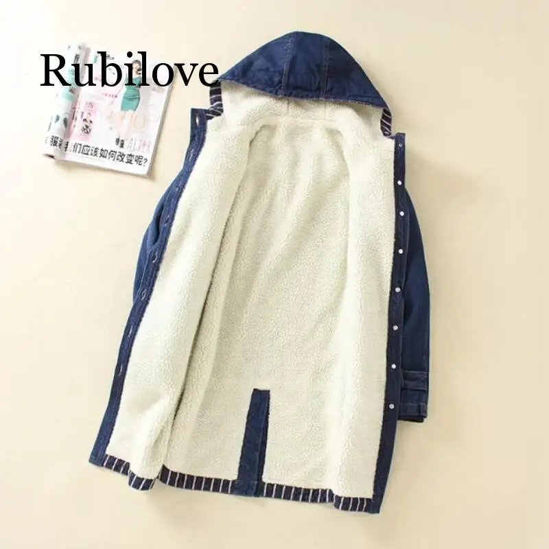 Осень Зима Новинка 2019 женское джинсовое пальто из овечьей шерсти с большим