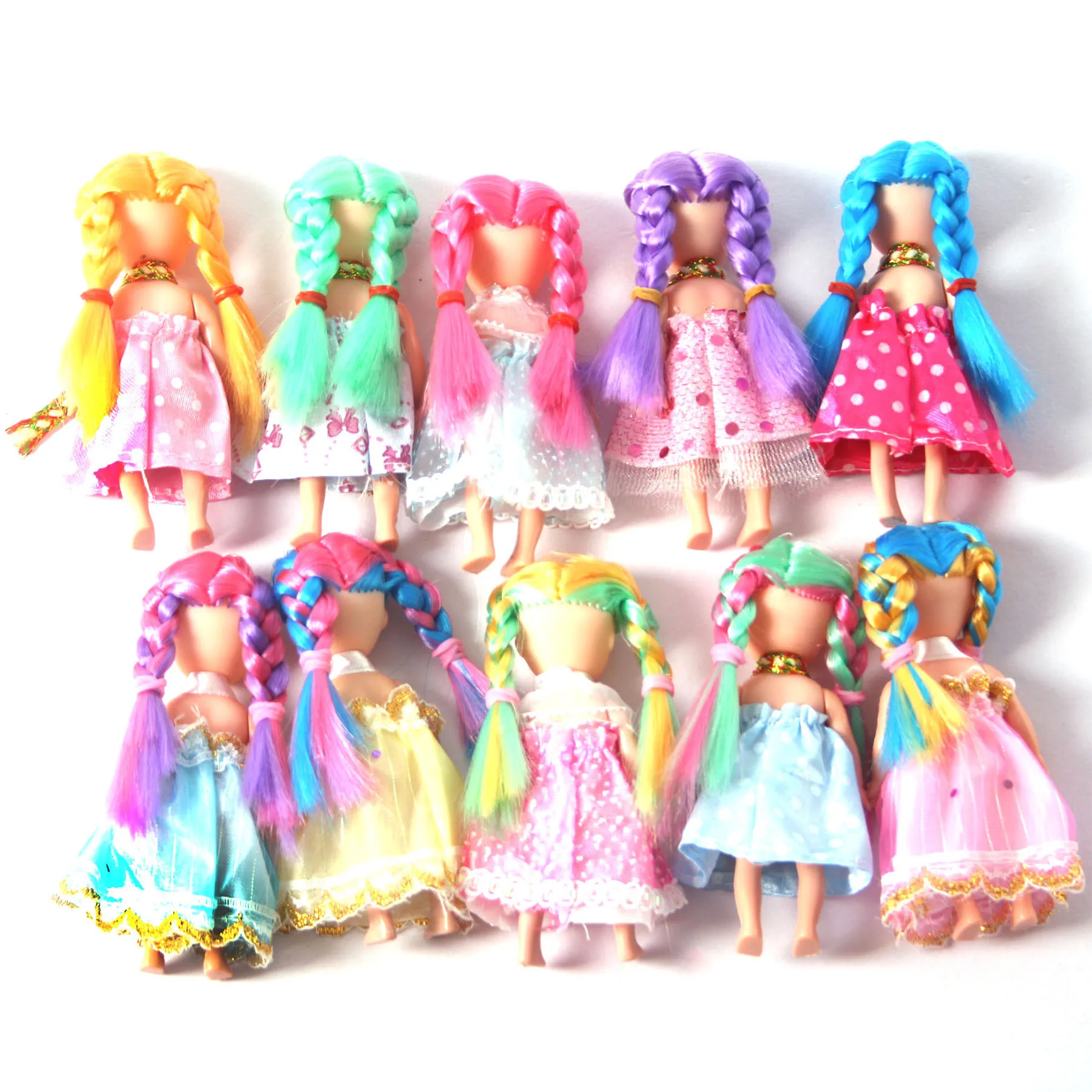 Huang Cheng Toys10pcs 4 ''мини кукла Красочная Одежда модное платье для 4 дюймов Девушки Куклы костюм подарок для маленькой девочки игрушки оптом