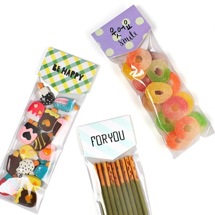 20pcs Transparent Plastic Candy Bag Chocolate Finger Cookie Sticks Packing Bag Party Decoration Gift Plastic Bags