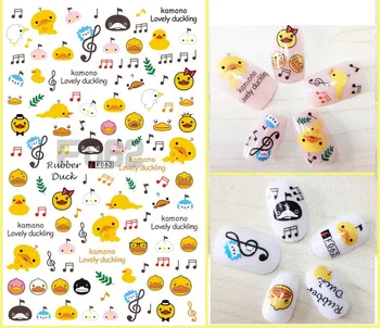 

Nail Sticker Decals 3D Nails Slider Art Yellow Duck Note Design Decoration Manicure Tips Foil Adhesive Wraps Pegatinas Polish
