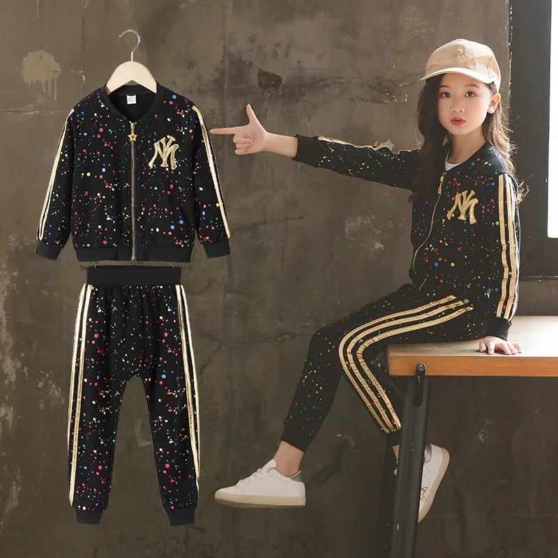 

Childrenswear Girls Spring And Autumn 2019 CHILDREN'S Sports Suit Fashion-Style New Style Spring And Autumn Long Sleeve Camoufla