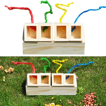 

Durable Pet Large Lightweight Non Toxic Discolored Birds Wood Parrot Educational Toys Foraging Feeder Teaching Training