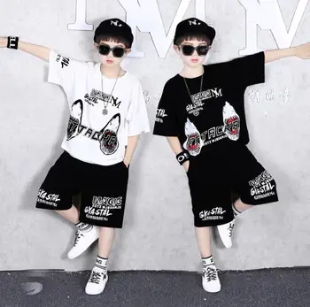 

Boys Clothing Sets Children Cartoon phoenix T-shirt Short Sleeve +Pants Set Two Pieces Set Kids Boys Clothes 6 8 10 14 Years Old