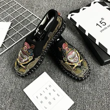 Весенние мужские вулканизированные туфли модная мужская обувь на плоской подошве парусиновые мужские легкие износостойкие резиновые мужские лоферы Harajuku