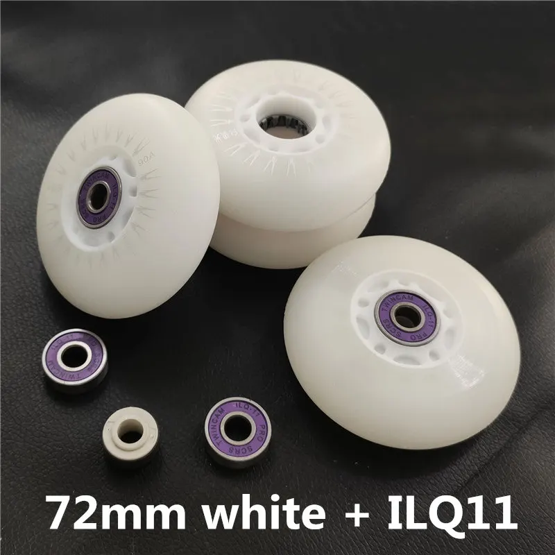 72mm white ILQ11 4 шт. колеса для катания на коньках светодиодный флэш-колеса для роликовых коньков 72 76 мм 80 мм Slalom FSK шины для SEBA High HV HL FRM FR патины ILQ-11 подшипник - Цвет: 72mm white ILQ11