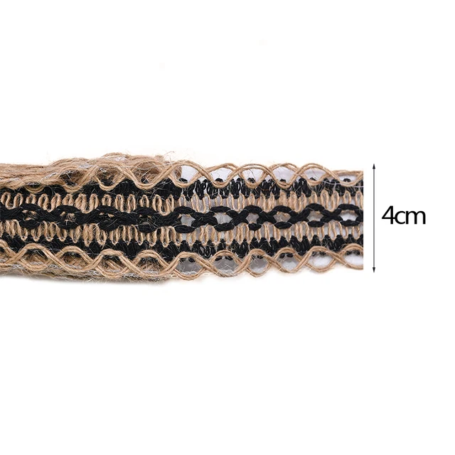 2M 3.5~5cm Width Natural Jute Burlap Roll Ribbon Vintage Hollow Weave Hemp Rope Wedding Party Gift Box Decor Supplies DIY Crafts B10