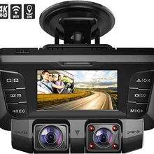 4K Ultra HD 2160P + 1080P DVR do samochodu z dwoma kamerami WiFi/GPS/WDR/ADAS ekran LCD wideorejestrator z noktowizorem nadaje się do samochodów, ciężarówek, taksówek
