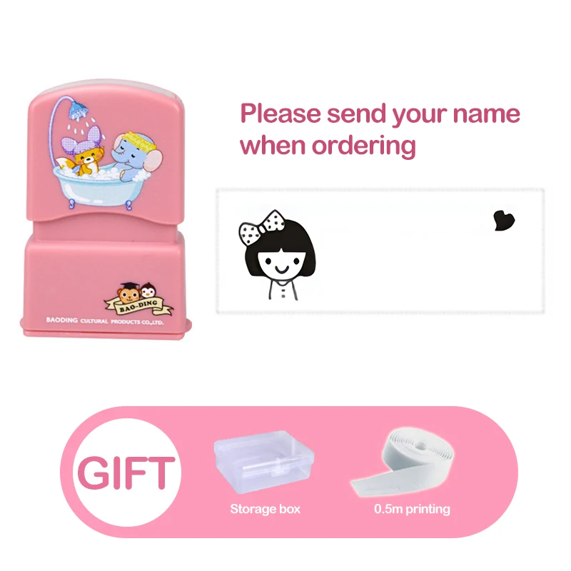 Custom Name Stamp Waterproof Non-fading Seal Custom Signature Ink Pad Sealing Stamp Print for Clothes Bags Kindergarten Name 