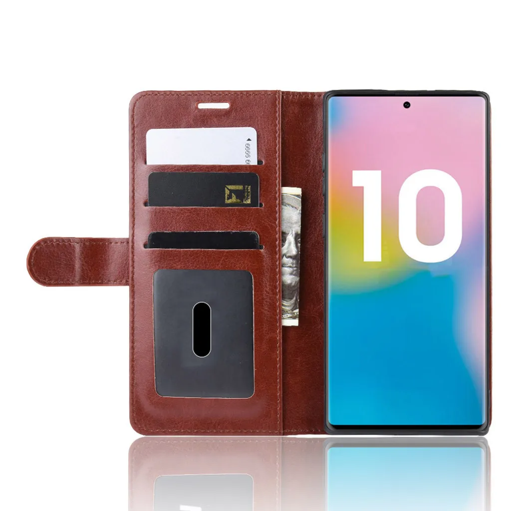 Для samsung Galaxy Note 10+ 6,8 дюймов из искусственной кожи многофункциональный карман для карт чехол для телефона флип слот для карт Стенд кожаный чехол