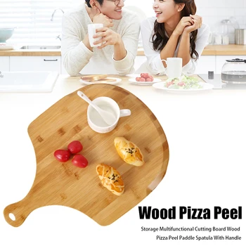 

Wood Pizza Peel Cutting Board Desktop Home Kitchen Pastry Tools Paddle Spatula Bread Baking For Cheese Fruit Tray With Handle