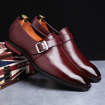 

Newst Plus Size High Quality Casual Gentlemen Slip-On Leather Shoes Classic Men Dress Shoes Formal Business Comfortable Shoes