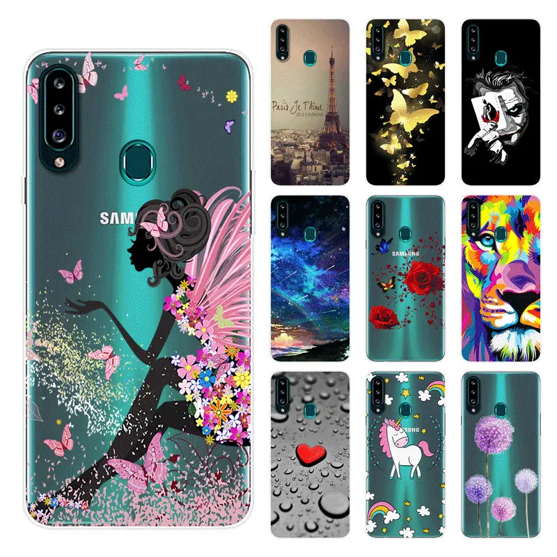 Силиконовый чехол накладка для Samsung Galaxy A20S из ТПУ A 20S A207 телефона с рисунком