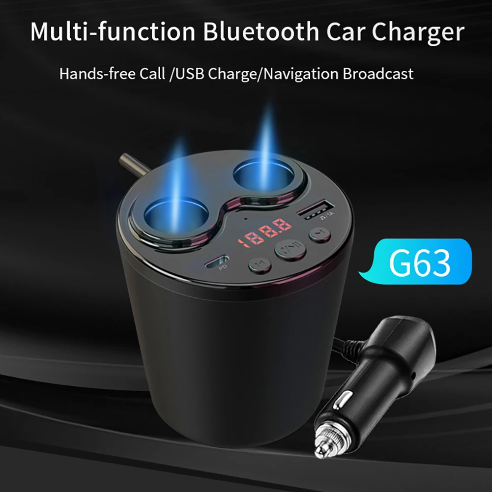 Car Bluetooth 5.0 G63 Car Charger Cup With Steering Wheel Remote
