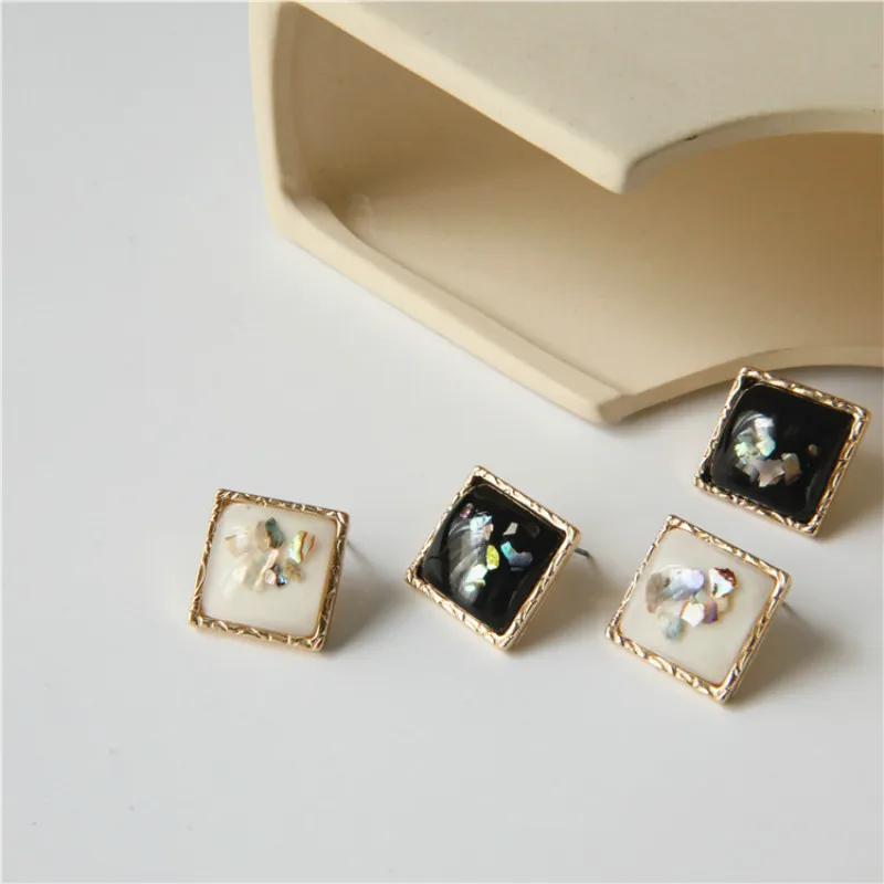 MuHan Мода s925 Серебряные серьги в виде капли масла металлические серьги ретро квадратные серьги для женщин Свадебные украшения Аксессуары