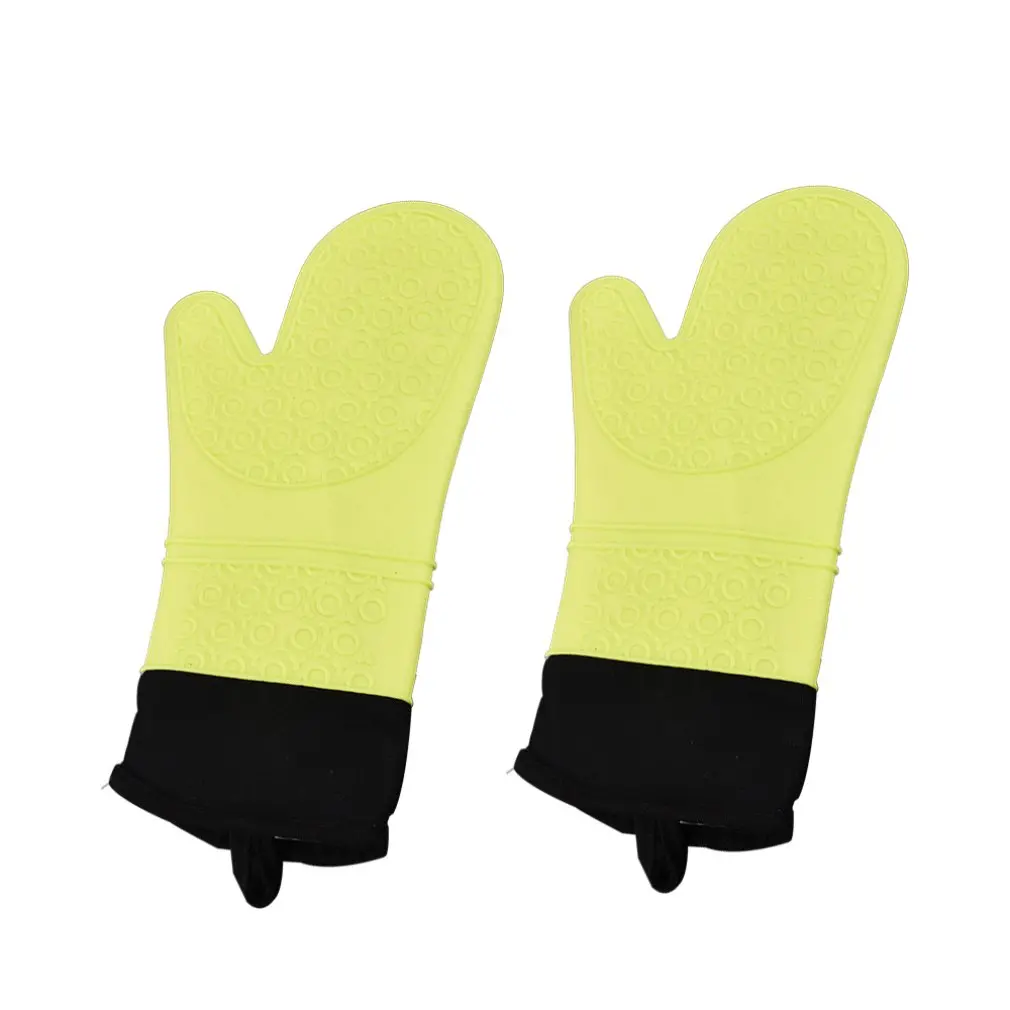 High Temperature Heat Resistant Home Kitchen Barbecue Oven Gloves Soft Silicone Cooking Baking BBQ Grill Gloves