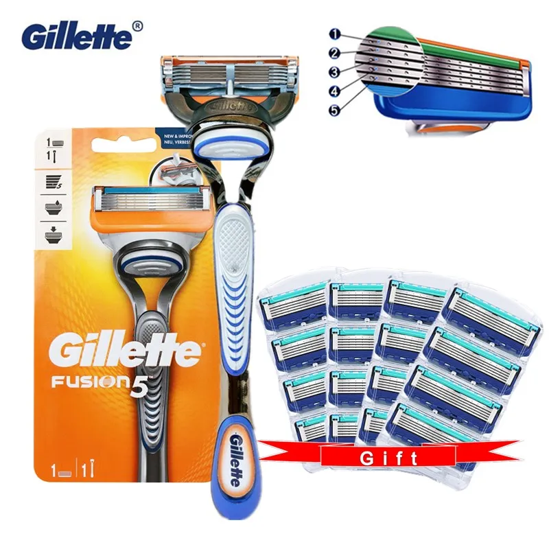 Оригинальная Мужская Ручная бритва Gillette Fusion 5 безопасный держатель для бритвы
