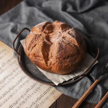 

Vintage Style Metal Serving Tray Basket French Country Dishes Shabby Rustic Home BDF99
