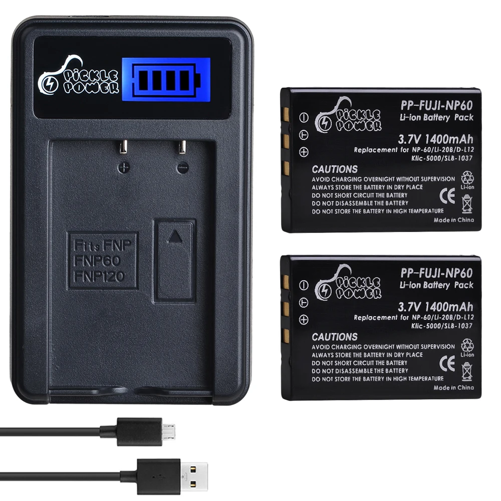 Аккумулятор 1400 мА · ч NP 60 NP60 + зарядное устройство USB с ЖК дисплеем для Samsung SLB 1037