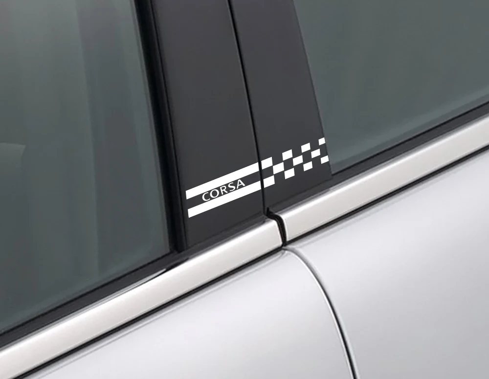 2PCS Car Window B Pillars Stickers For Opel OPC Astra J H G K Insignia Corsa D B E Mokka Vectra B Reflective Vinyl Accessories (4)