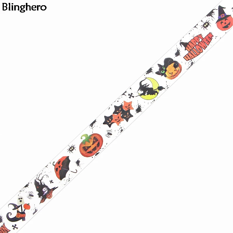 10 шт./компл. Blinghero 15 мм х 5 м Хэллоуин лента Washi Прохладный изоляционная лента Скотч для монтажа светодиодных лампочек мультфильм канцелярские ленты наклейка подарки BH0327