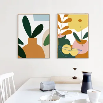 

Abstract Coloful Pattern Nordic Style Decoration Wall Picture Colorful Plants Art Simple Life Print On Canvas Poster Room Decor