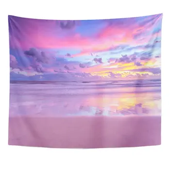 

Pink Magic Candy Sunrise at The Beach Purple Abstract Home Decor Tapestry Wall Hanging for Living Room Bedroom Dorm 50x60 inches