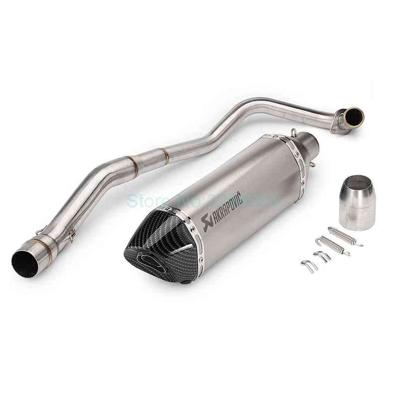 

Slip on For Yamaha LC150 Motorcycle Exhaust System Stainless Steel Middle Link Pipe with Akrapovic Muffler 51mm Escape Tail Pipe
